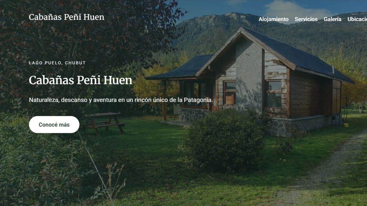 Captura del proyecto Cabañas Peñi Huen